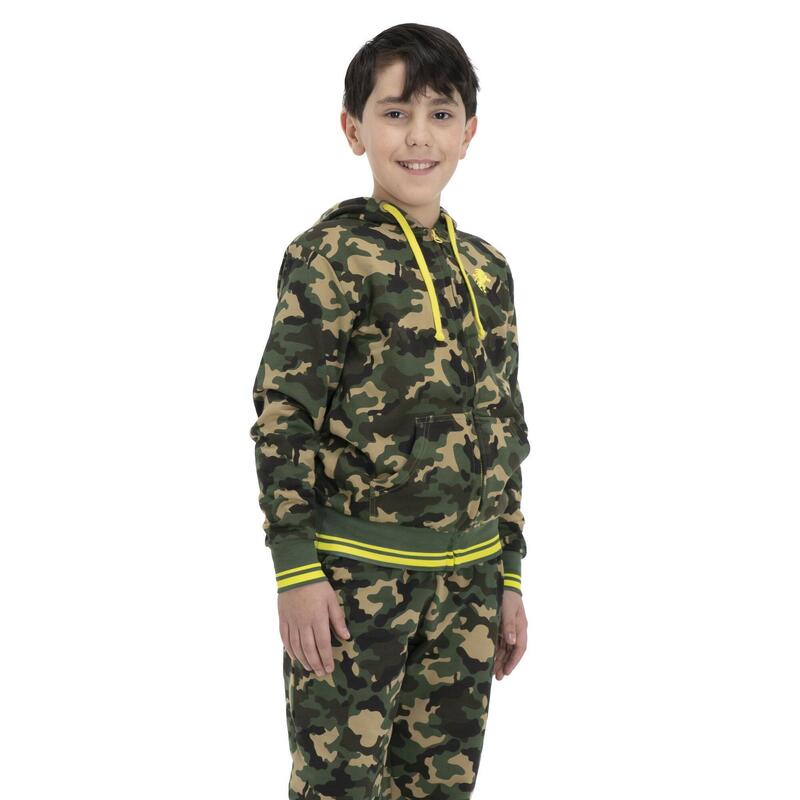 Hanorace cu imprimeu camo îndrăzneț pentru copii