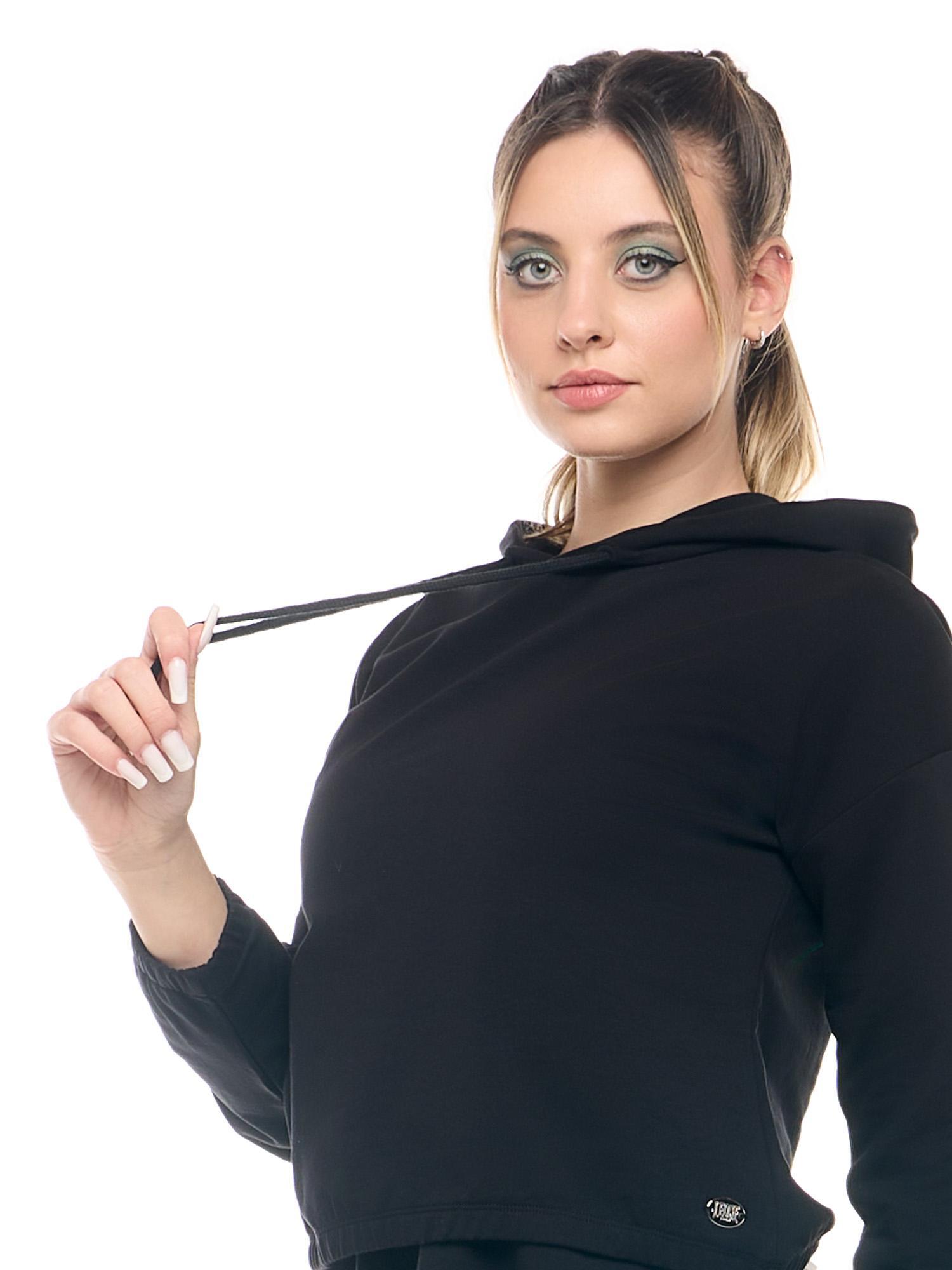 Leone Basic dames cropped hoodie met anti-zweetlaag. 5/8