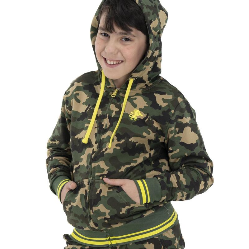 Hanorace cu imprimeu camo îndrăzneț pentru copii