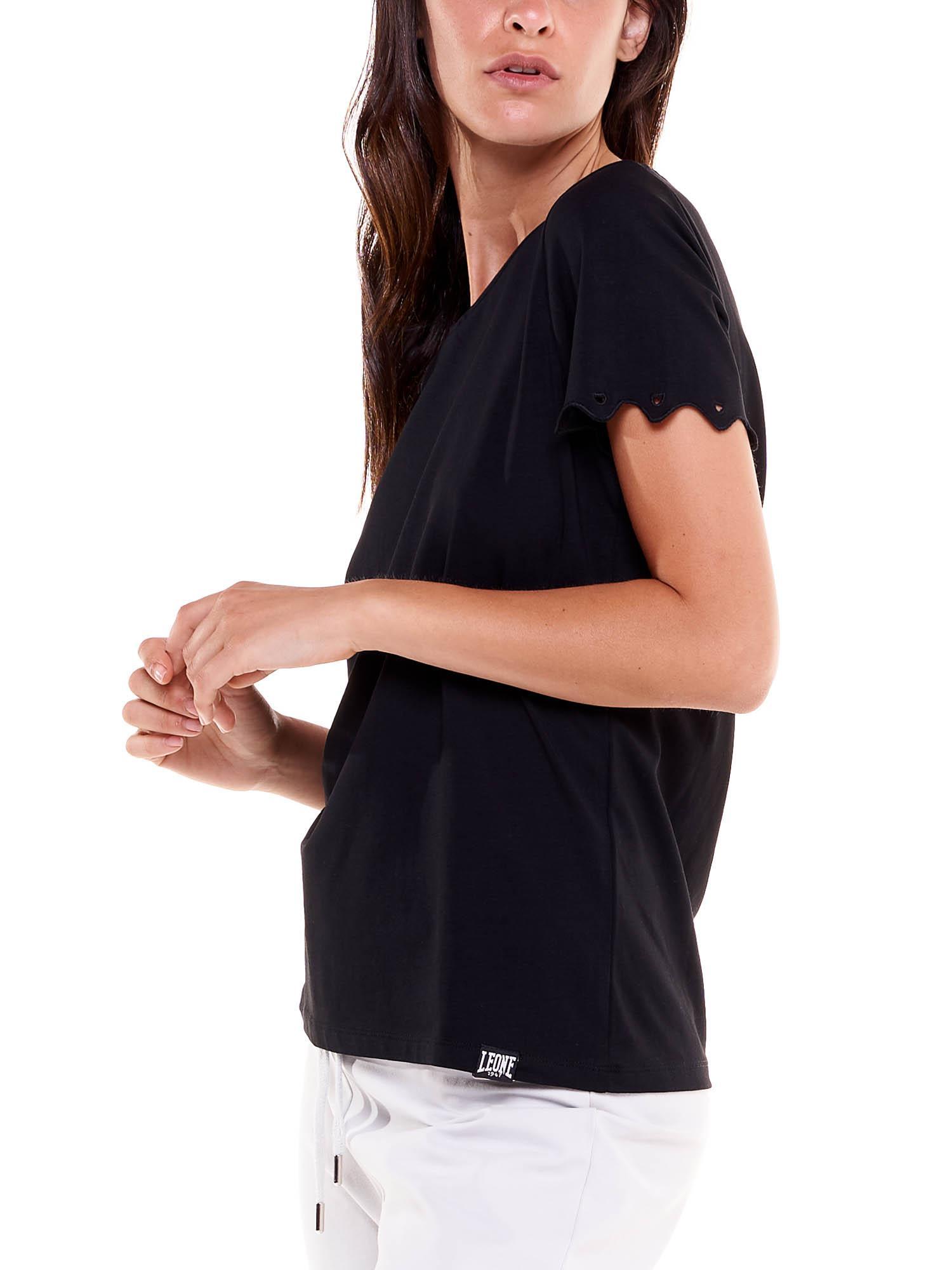 Camiseta mujer blanca y negra 5/8