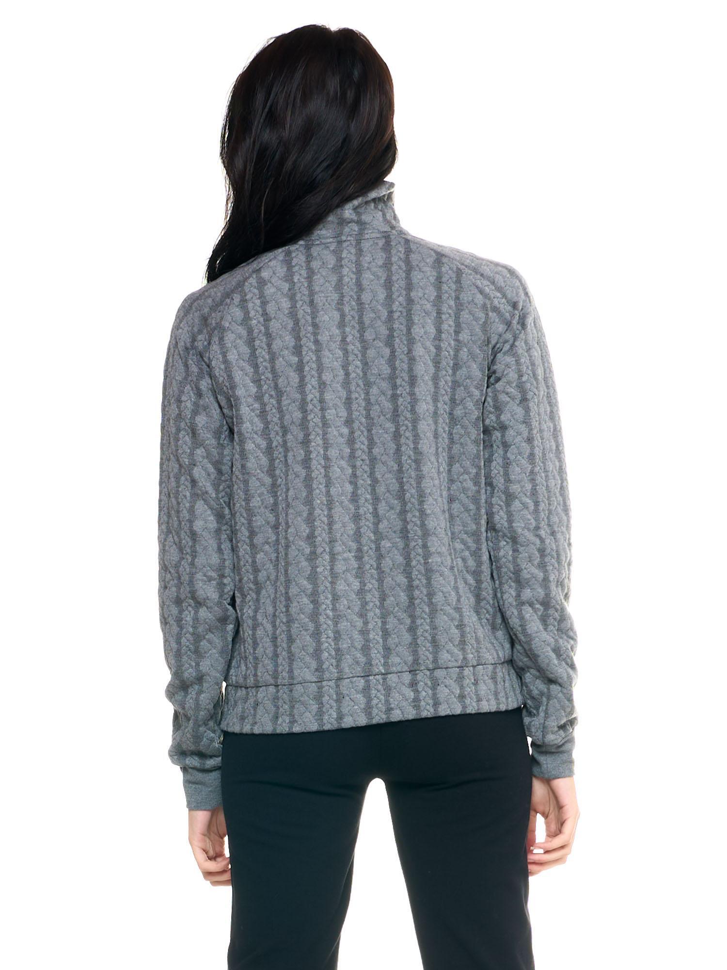 Leone dames sweatshirt met hoge hals en volledige ritssluiting, grijs 4/6