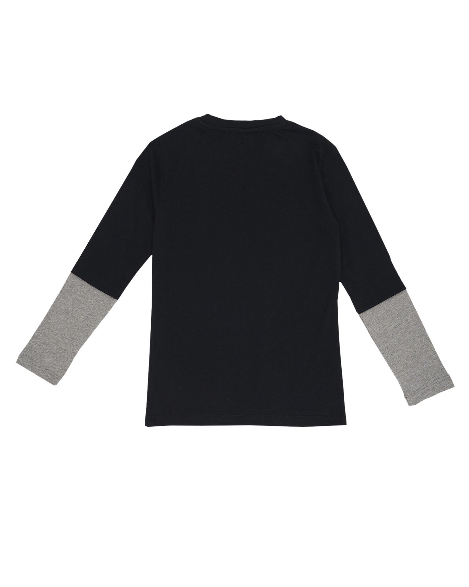 T-shirt enfant bicolore à manches longues avec imprimé Basic 2/7