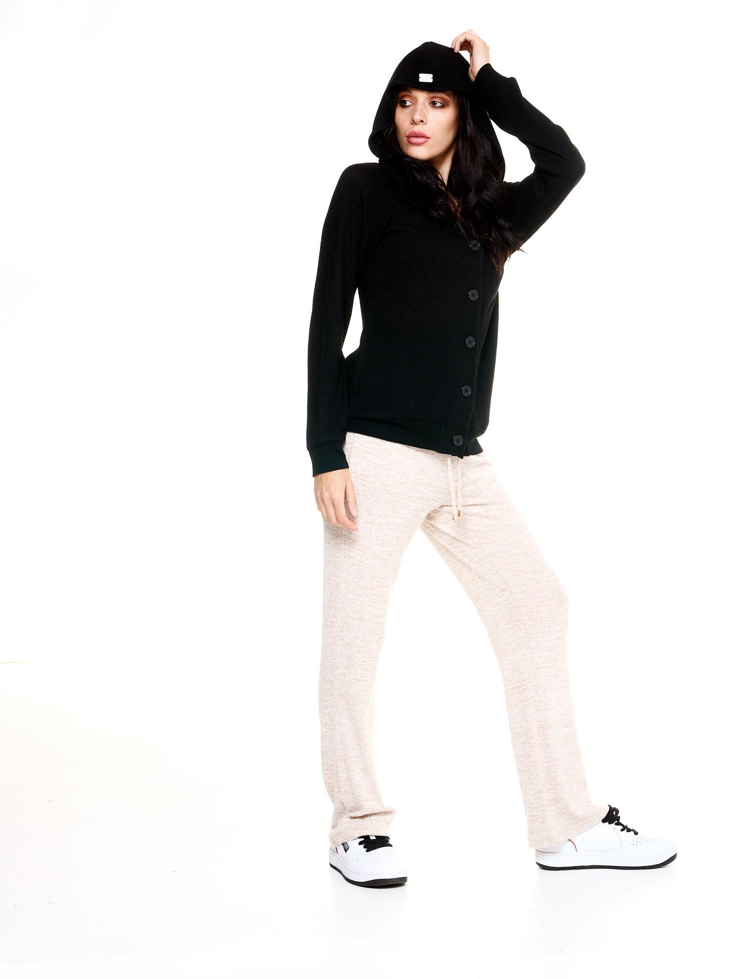 Felpa con cappuccio Leone donna con bottoni Winter Chic Boxing 3/8