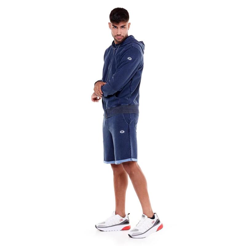 Hanorace din denim pentru bărbați, lavabil indigo