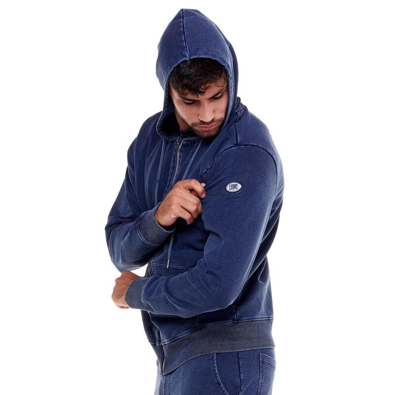 Hanorace din denim pentru bărbați, lavabil indigo