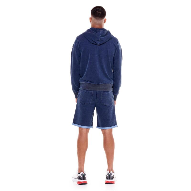 Hanorace din denim pentru bărbați, lavabil indigo