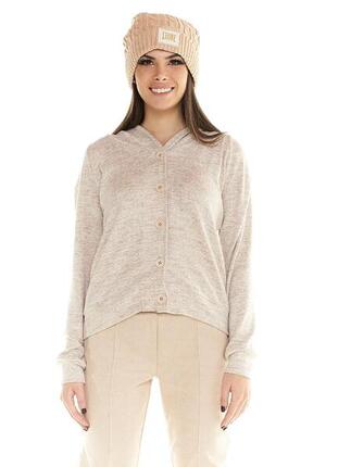 Leone-Kapuzensweatshirt für Damen mit Winter-Chic-Boxing-Knöpfen