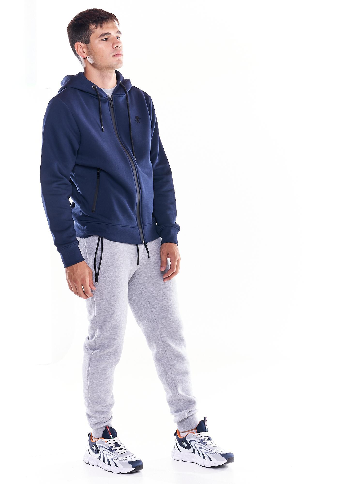 Weiches Basic-Kapuzenpullover mit Löwensymbol und großer Tasche 3/5