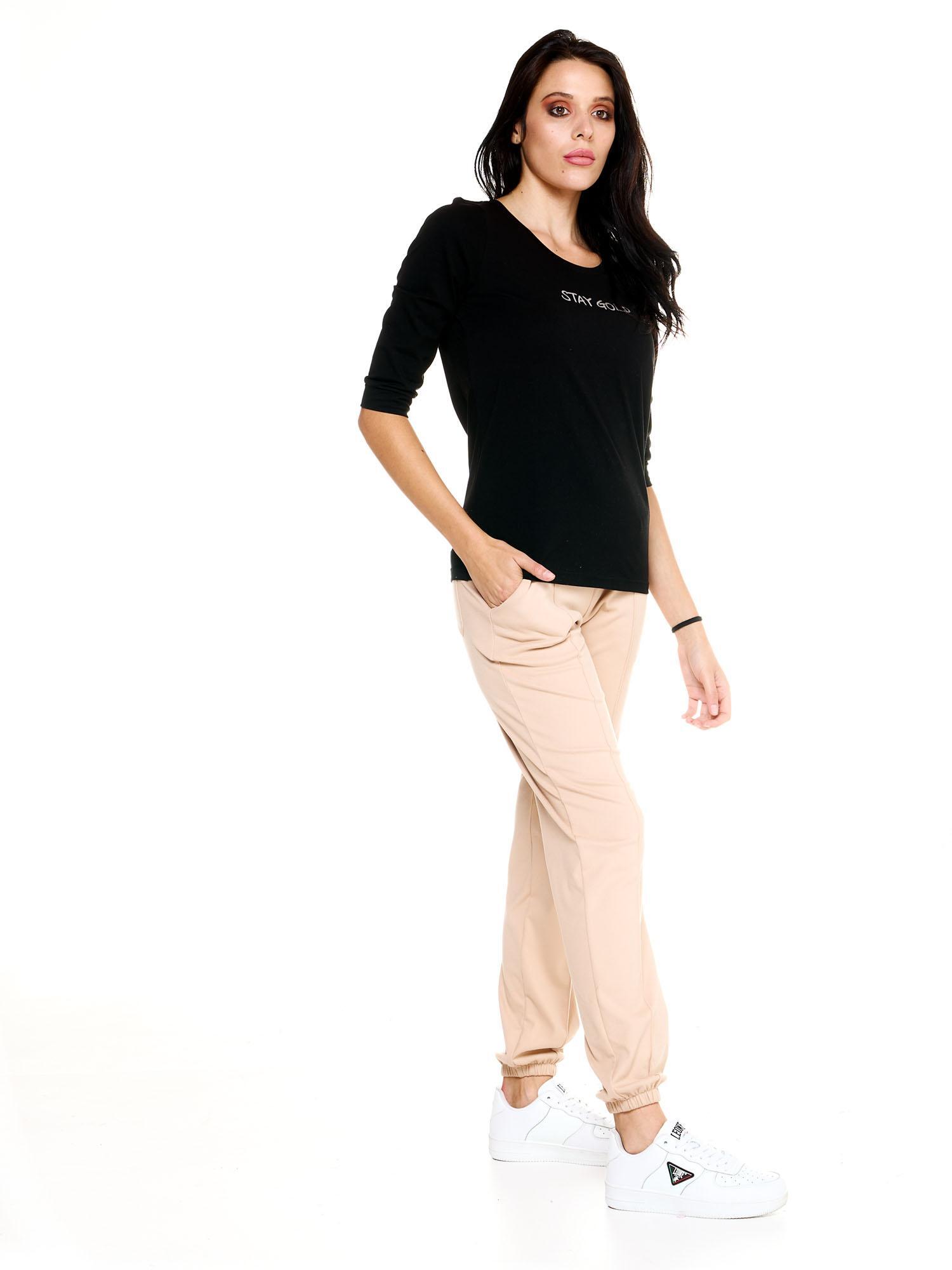 Leone dames T-shirt met 3/4 mouwen, winterse chique boksstijl 3/8