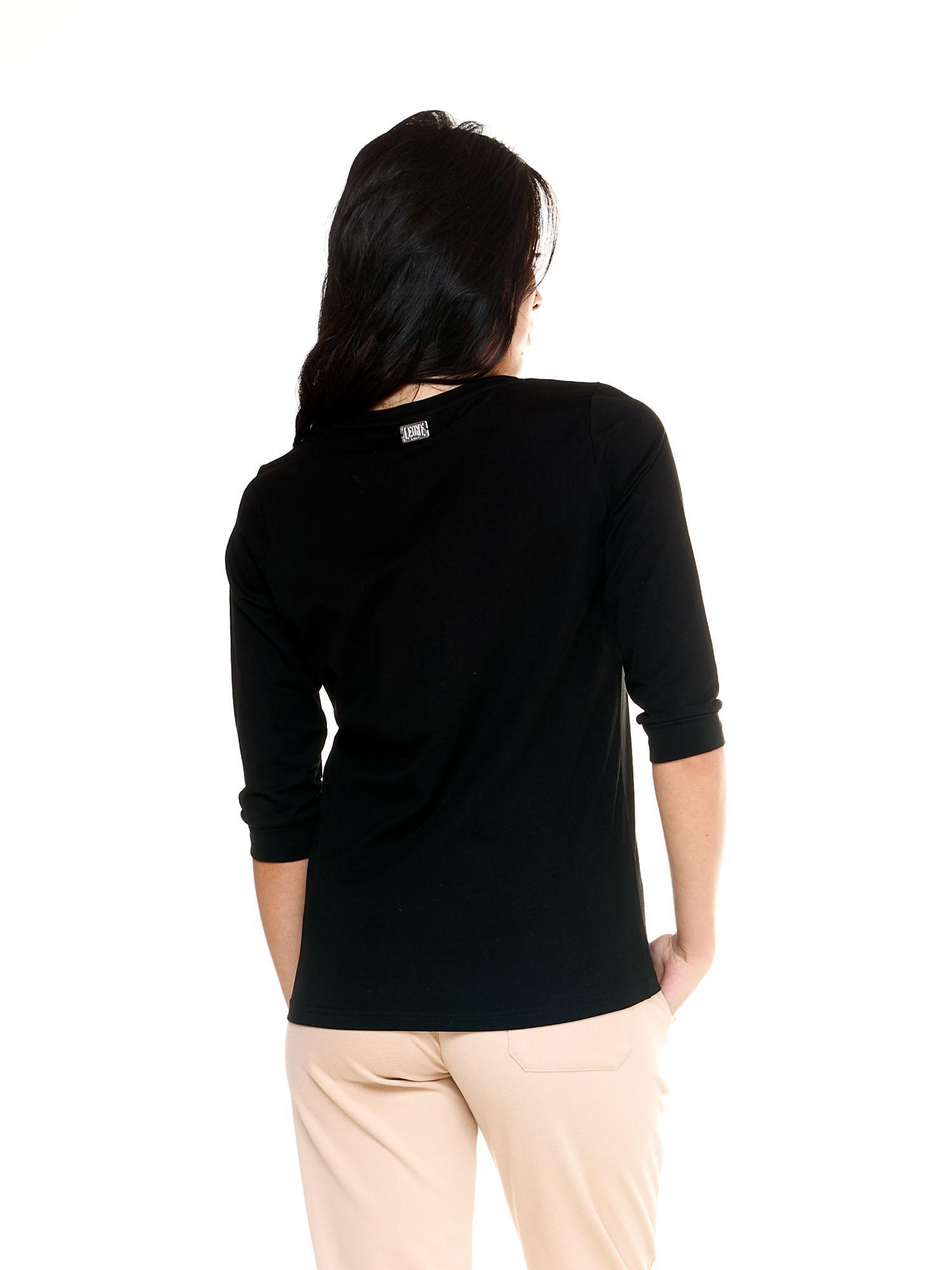 Leone dames T-shirt met 3/4 mouwen, winterse chique boksstijl 4/8