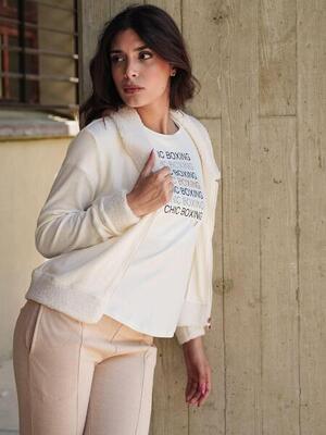 Leone korte dameshoodie met volledige ritssluiting winter chic boxing