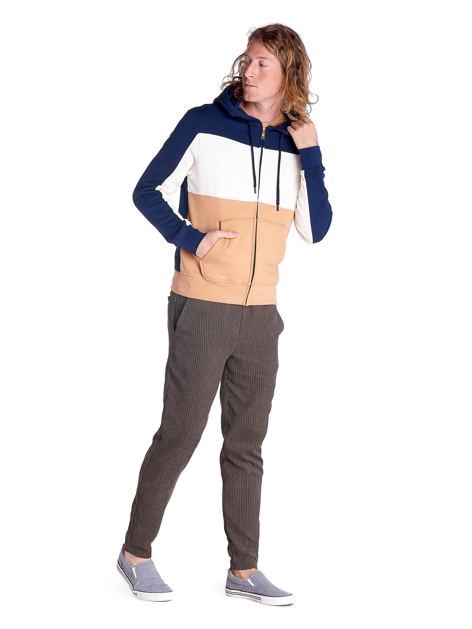 Sweat à capuche zippé pour homme, tons terreux 3/5