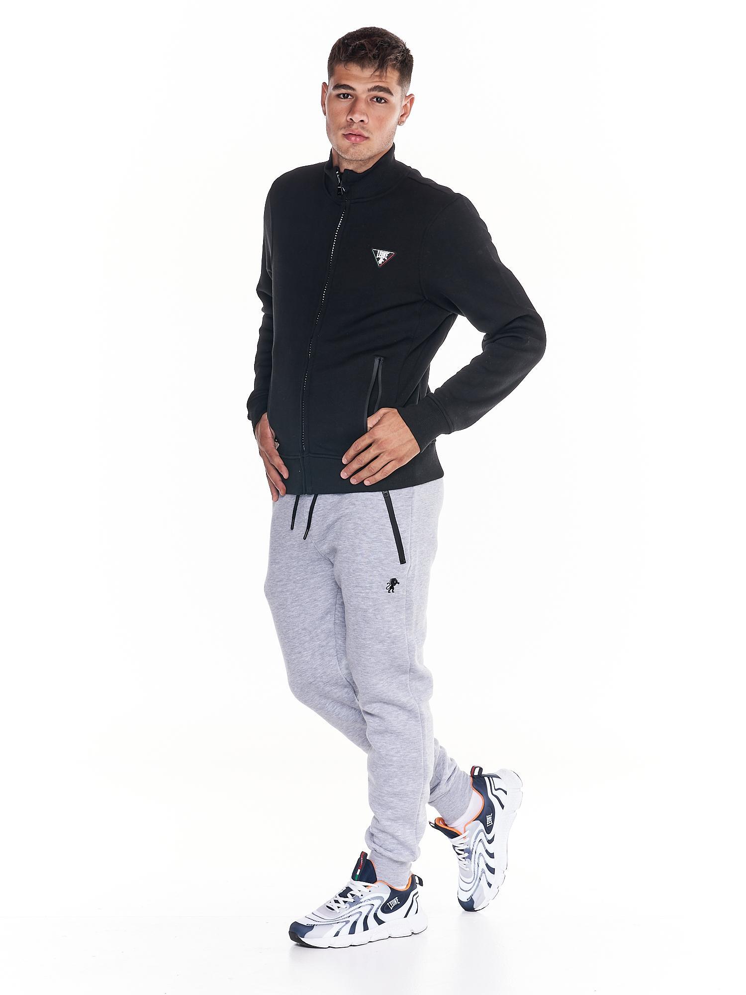 Felpa uomo full zip con collo alto linea Heavy Basic 3/5