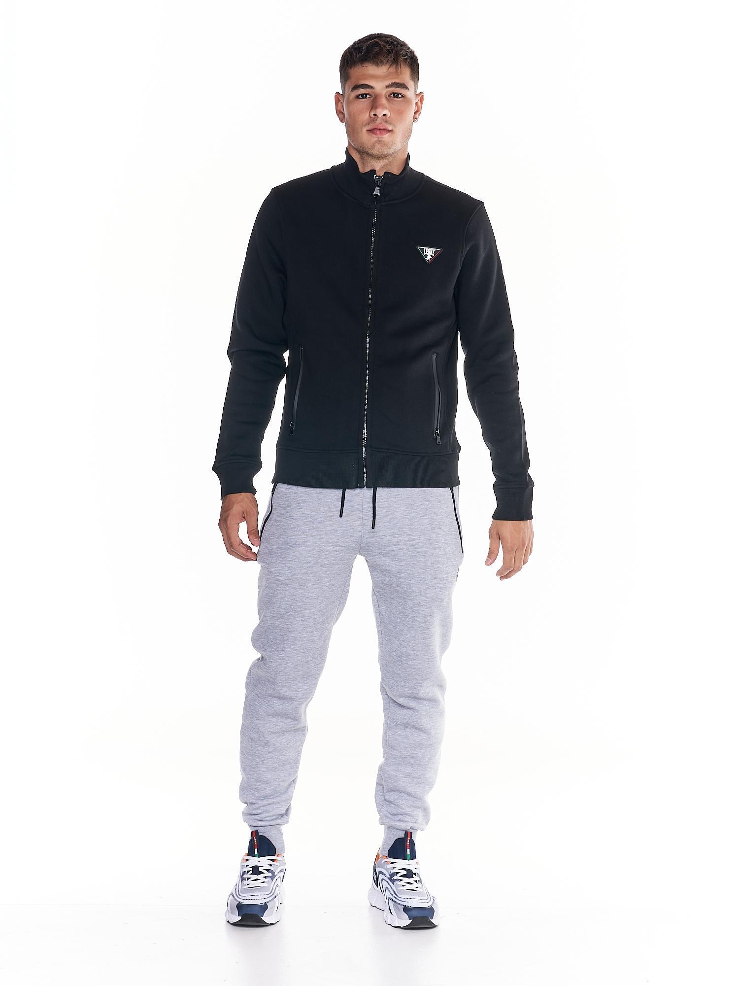 Felpa uomo full zip con collo alto linea Heavy Basic 2/5
