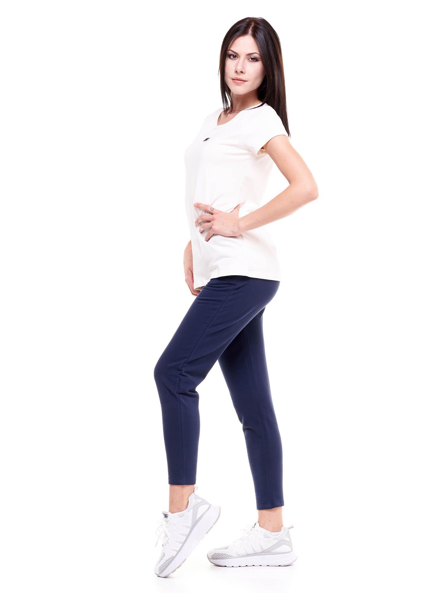 Basic dames-T-shirt met ronde hals en korte mouwen 3/8