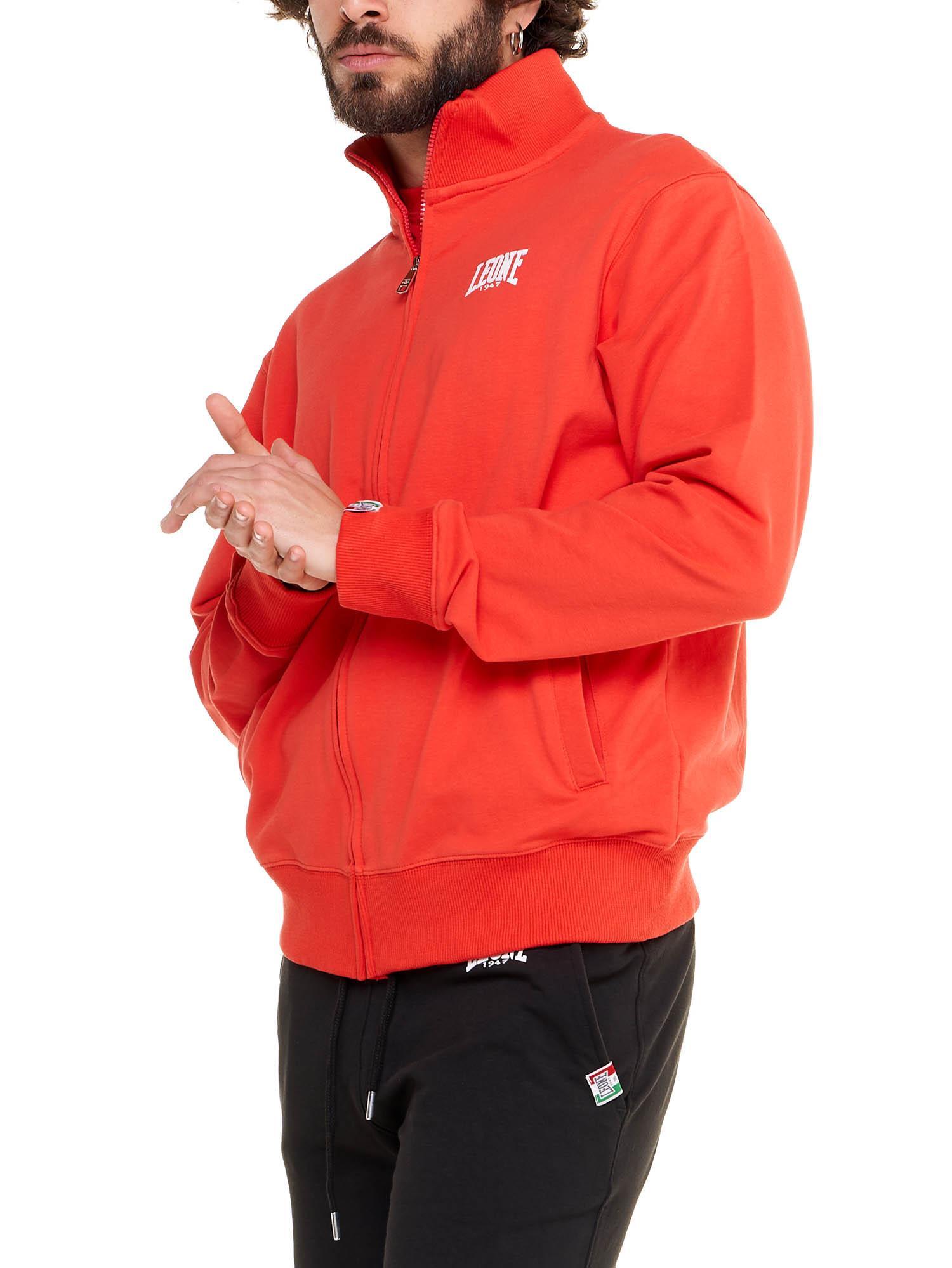 Felpa da uomo con colletto e zip non felpata Leone Basic 5/5