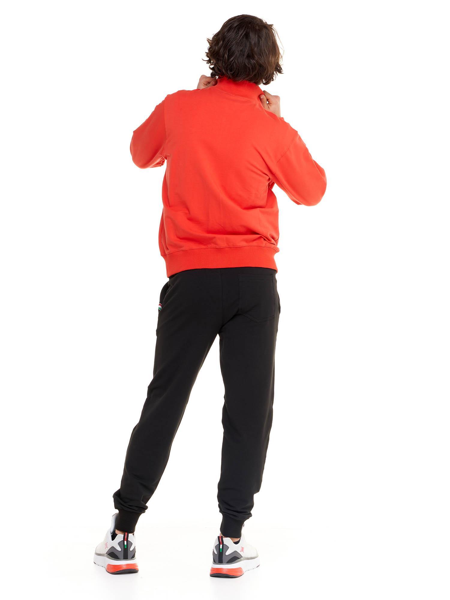 Felpa da uomo con colletto e zip non felpata Leone Basic 4/5