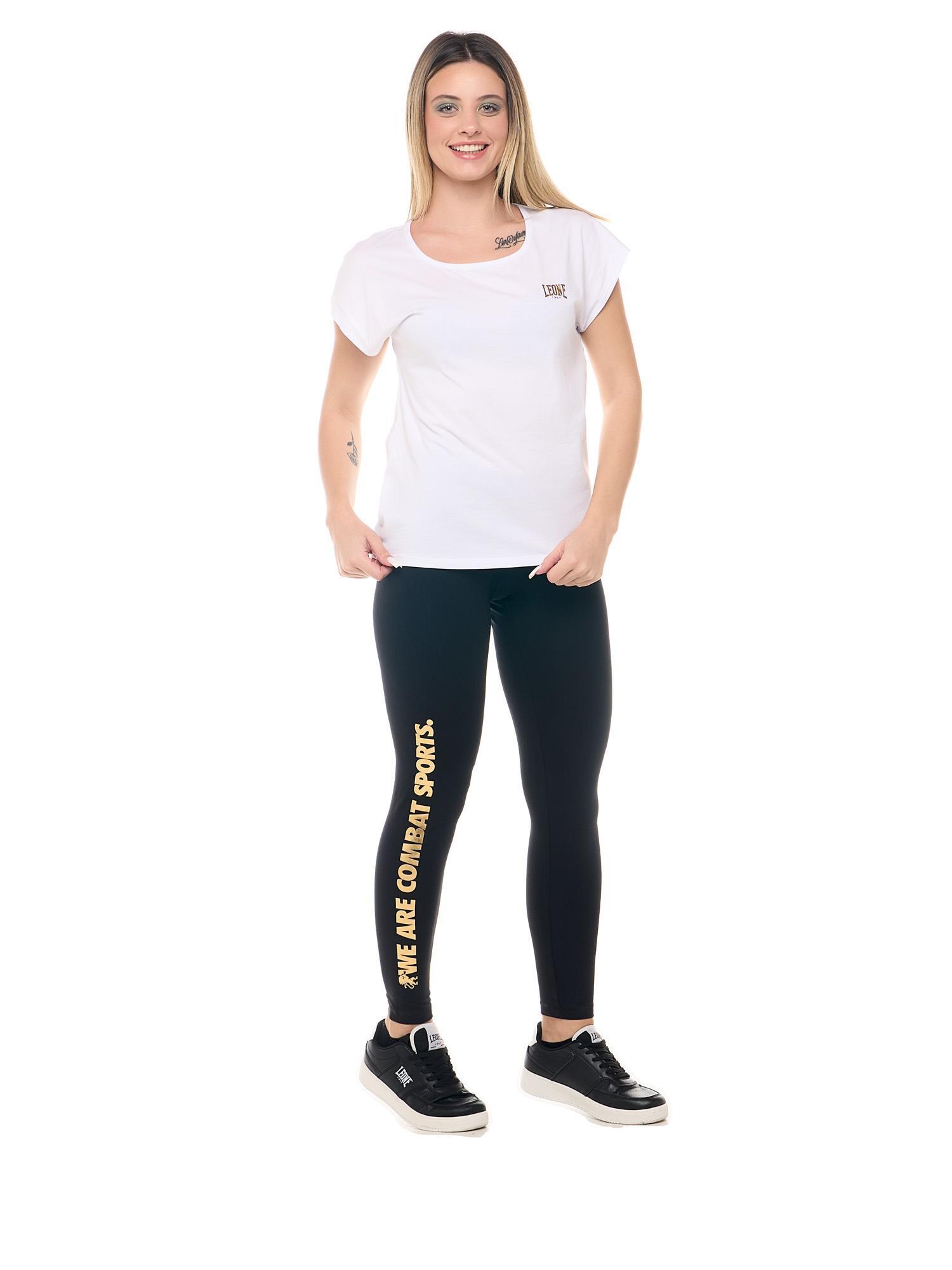 T-shirt femme Leone 1947 Apparel en coton stretch avec logo doré. 3/8
