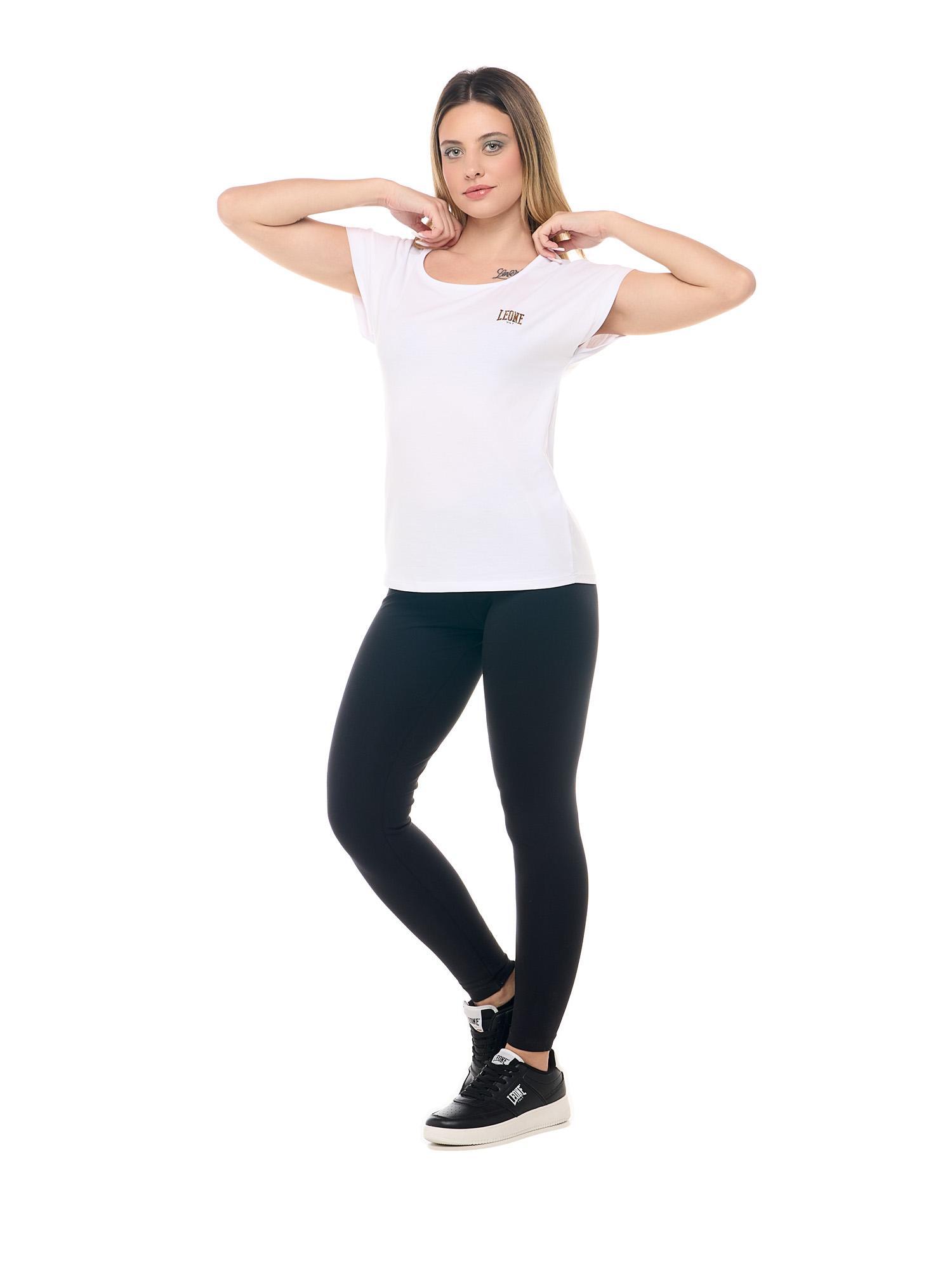 T-shirt femme Leone 1947 Apparel en coton stretch avec logo doré. 2/8