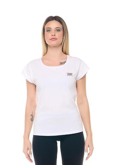 Leone 1947 Apparel Damen-T-Shirt aus Stretch-Baumwolle mit goldenem Logo.