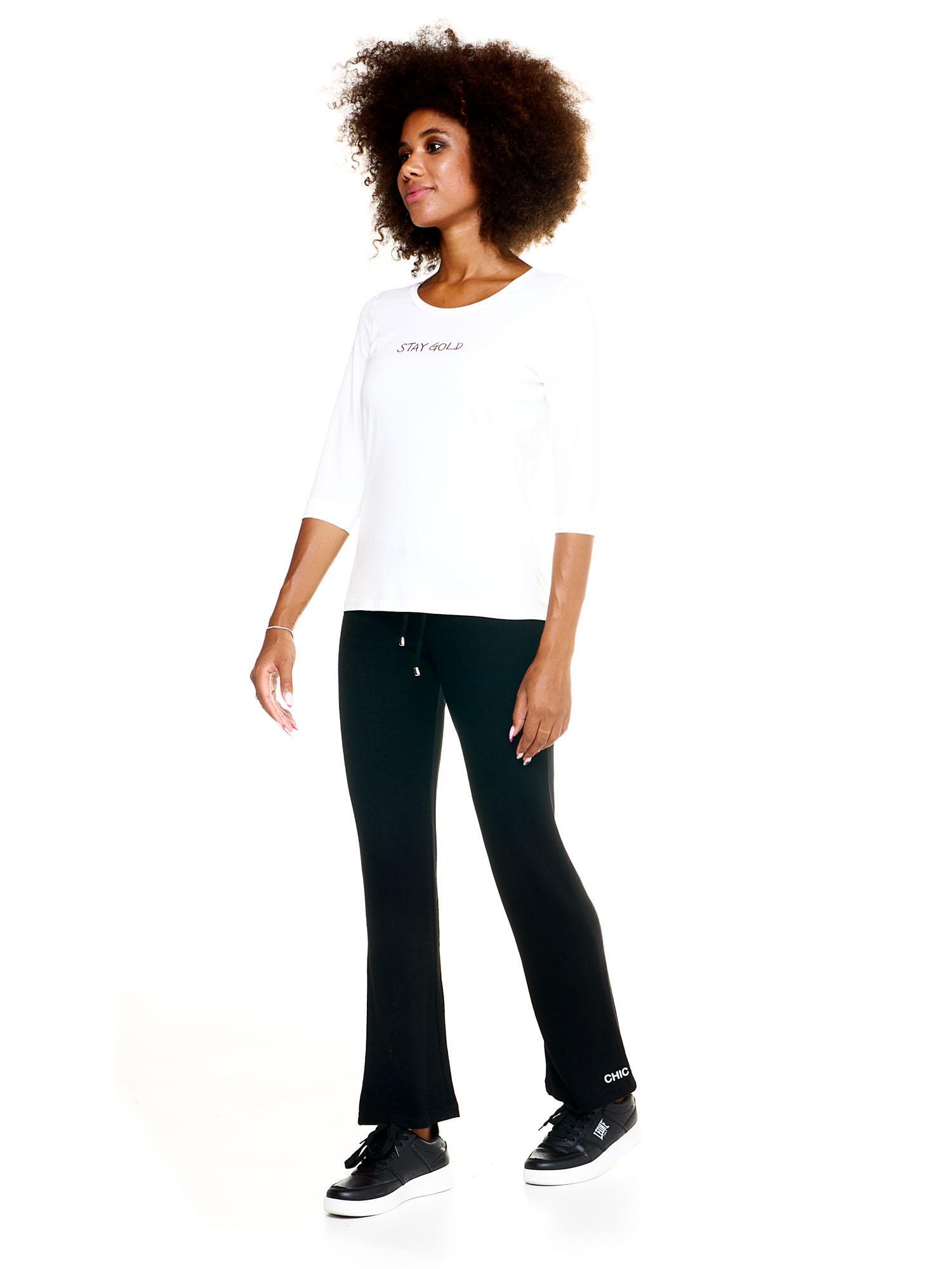 Leone dames T-shirt met 3/4 mouwen, winterse chique boksstijl 2/8