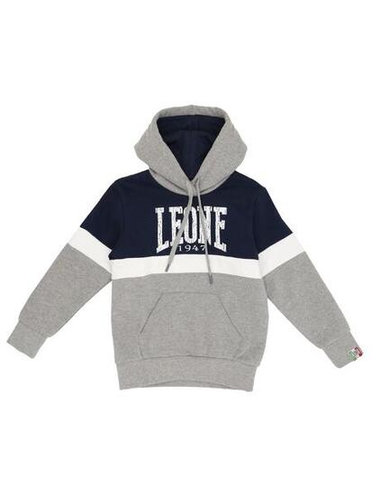Sweat à capuche enfant Leone grand logo Gris Garçon