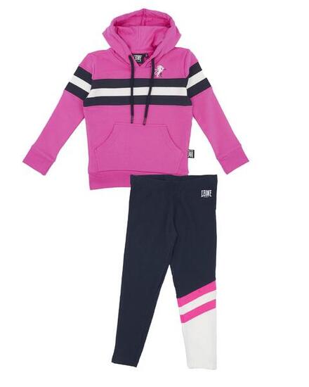 Survêtement fille à capuche et bande horizontale Basic