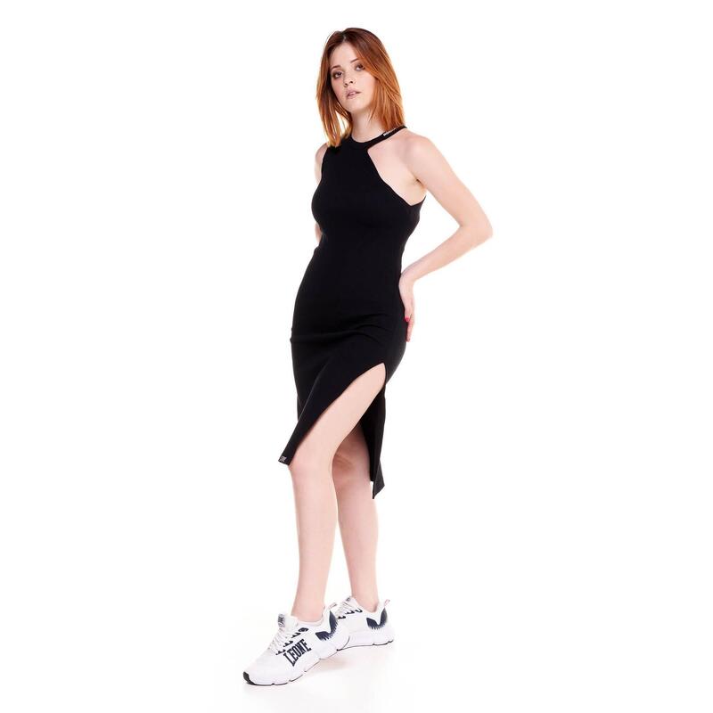Rochie de damă cu un singur umăr, alb-negru