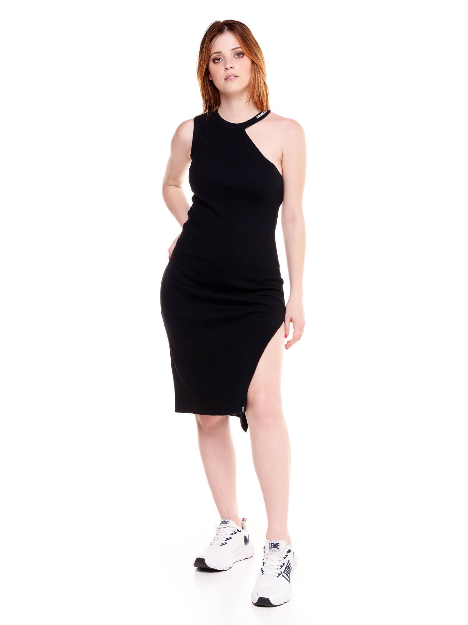 Robe femme asymétrique noire et blanche 3/6
