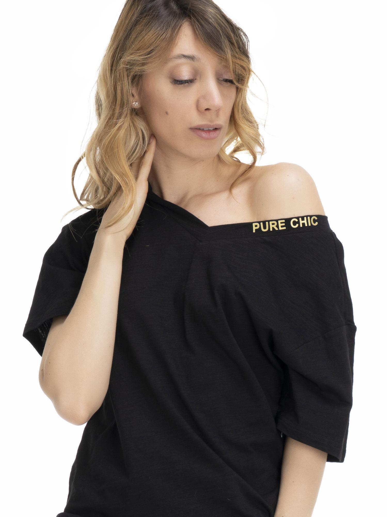 Aardetinten dames T-shirt met V-hals 5/8
