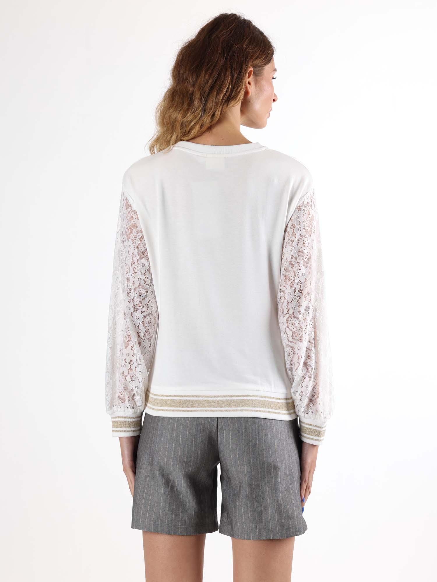 Sweat-shirts à enfiler Leone Lace pour femmes, col rond 5/6