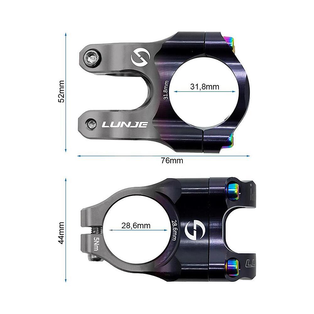 Potencia 31,8mm EWPM-003 Negro/Gris Compatible con Patinete y Bicicleta 3/4