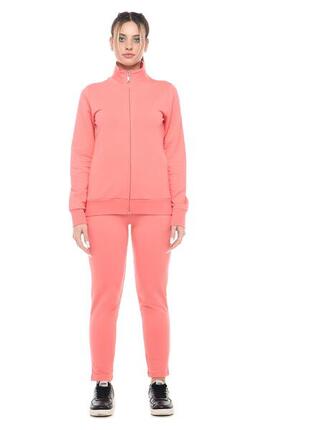 Leone Basic Damen-Sweatshirt mit Kragen und Reißverschluss