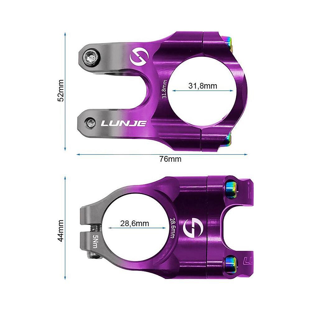 Potencia 31,8mm EWPM-003 Morado/Gris Compatible con Patinete y Bicicleta 4/4