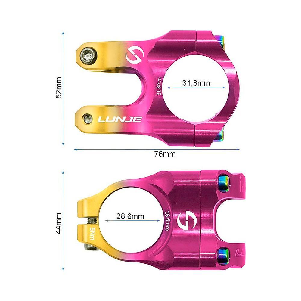 Potencia 31,8mm EWPM-003 Dorado/Fucsia Compatible con Patinete y Bicicleta 3/4