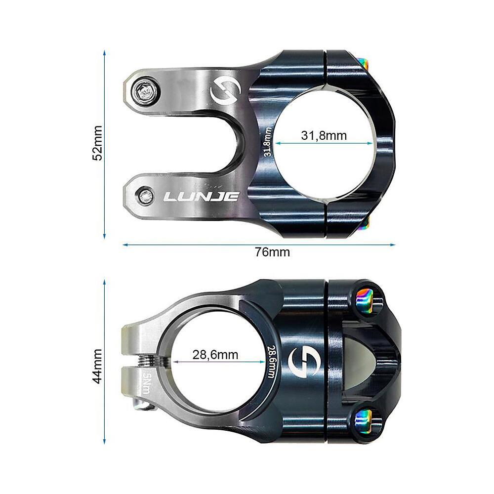Potencia 31,8mm Negro/Gris Compatible con Patinete y Bicicleta 3/4