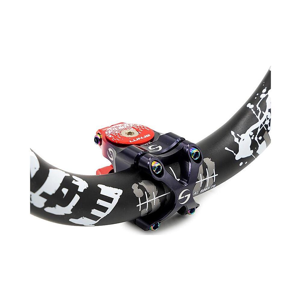 Potencia 31,8mm Negro/Rojo Compatible con Patinete y Bicicleta 3/4