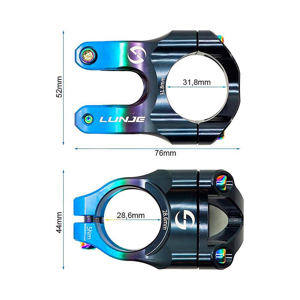 Potencia 31,8mm Negro/Azul Compatible con Patinete y Bicicleta 3/4