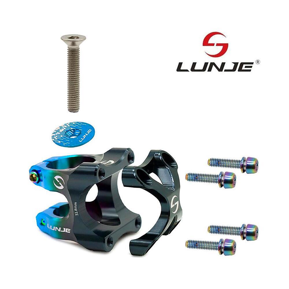 Potencia 31,8mm Negro/Azul Compatible con Patinete y Bicicleta 4/4