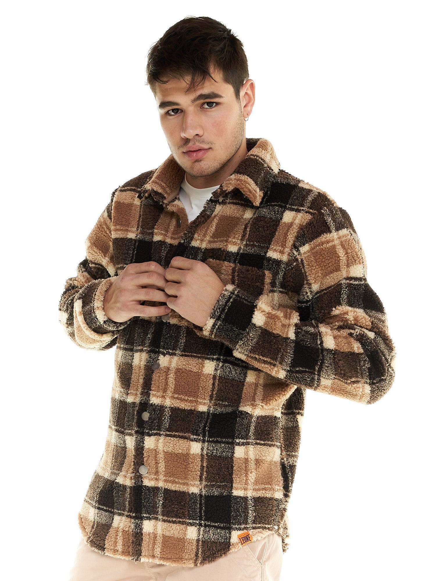 Giacca Leone uomo in sherpa con bottoni Shades 3/7
