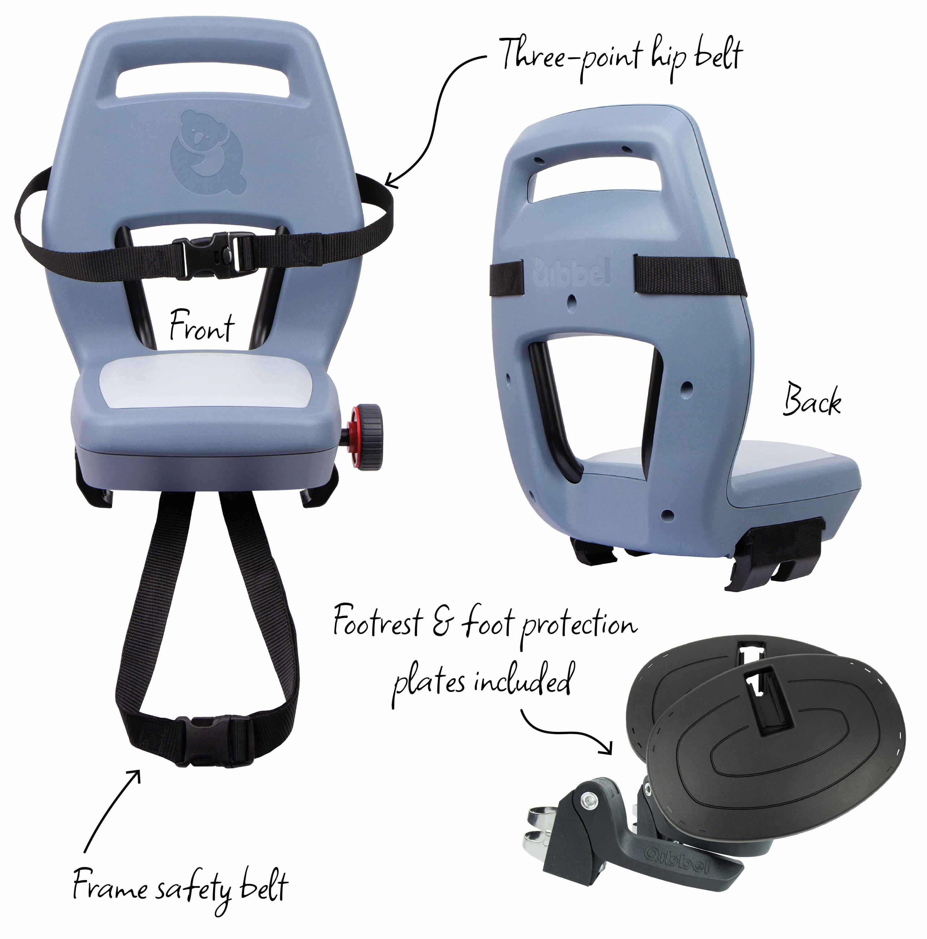 Qibbel Junior 6+ siège enfant arrière pour porte-bagages jusqu'à 35 kg 2/5