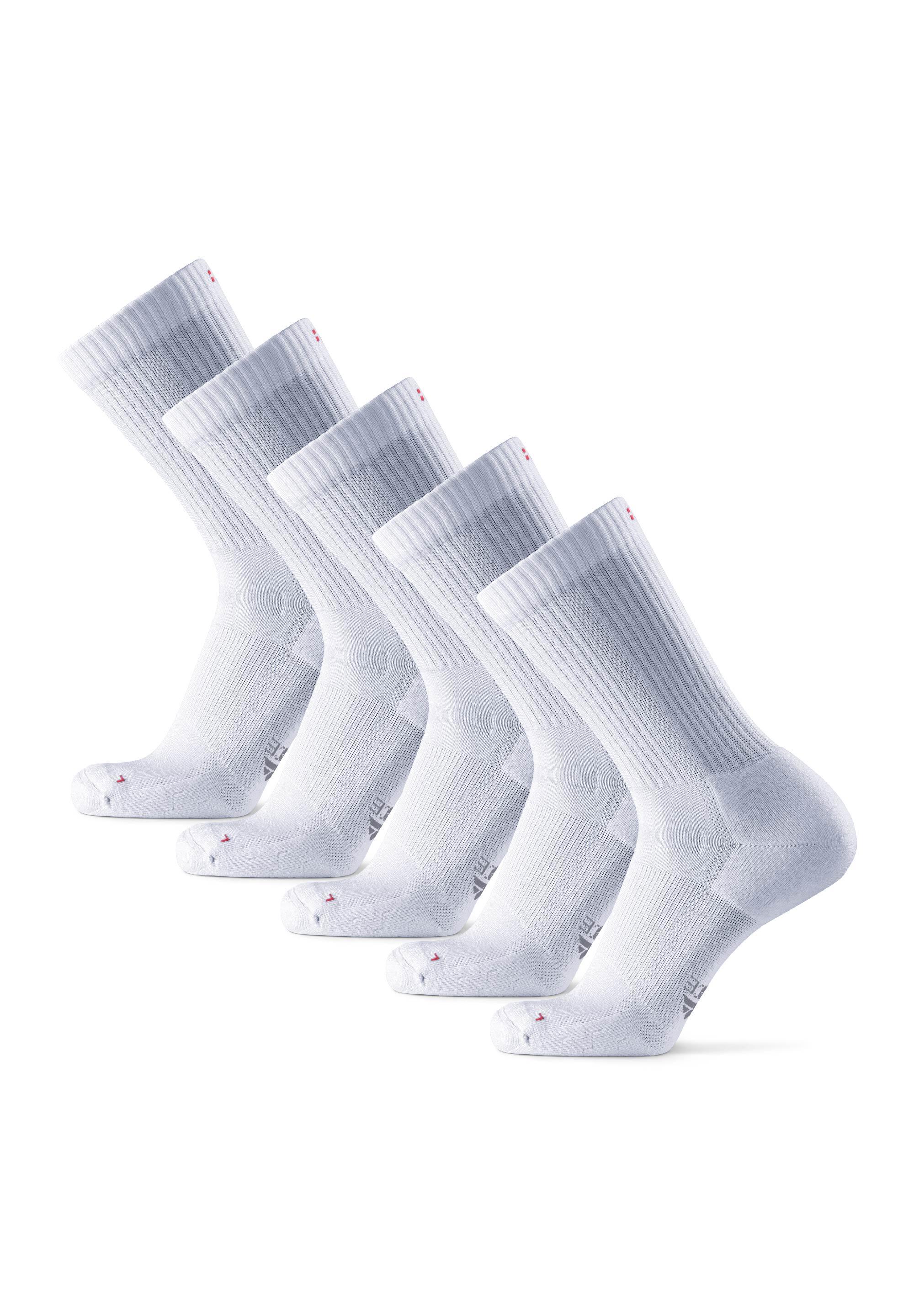 Calze da running imbottite per lunghe distanze anti-vesciche quarter 5 paia 3/5