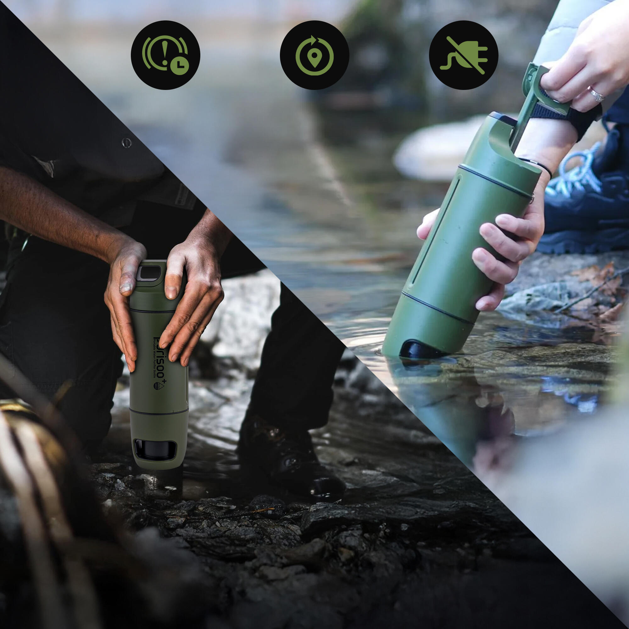 Butelka z Systemem Filtrującym z Pompką, 400ml, filtr UF + ACF 3/7