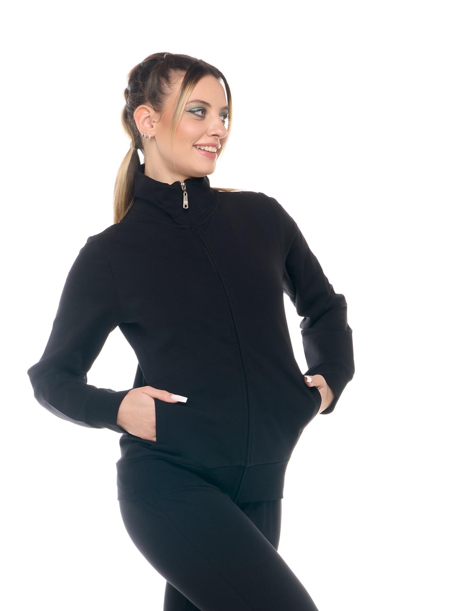Sudadera básica con cuello y cremallera para mujer de Leone 7/8