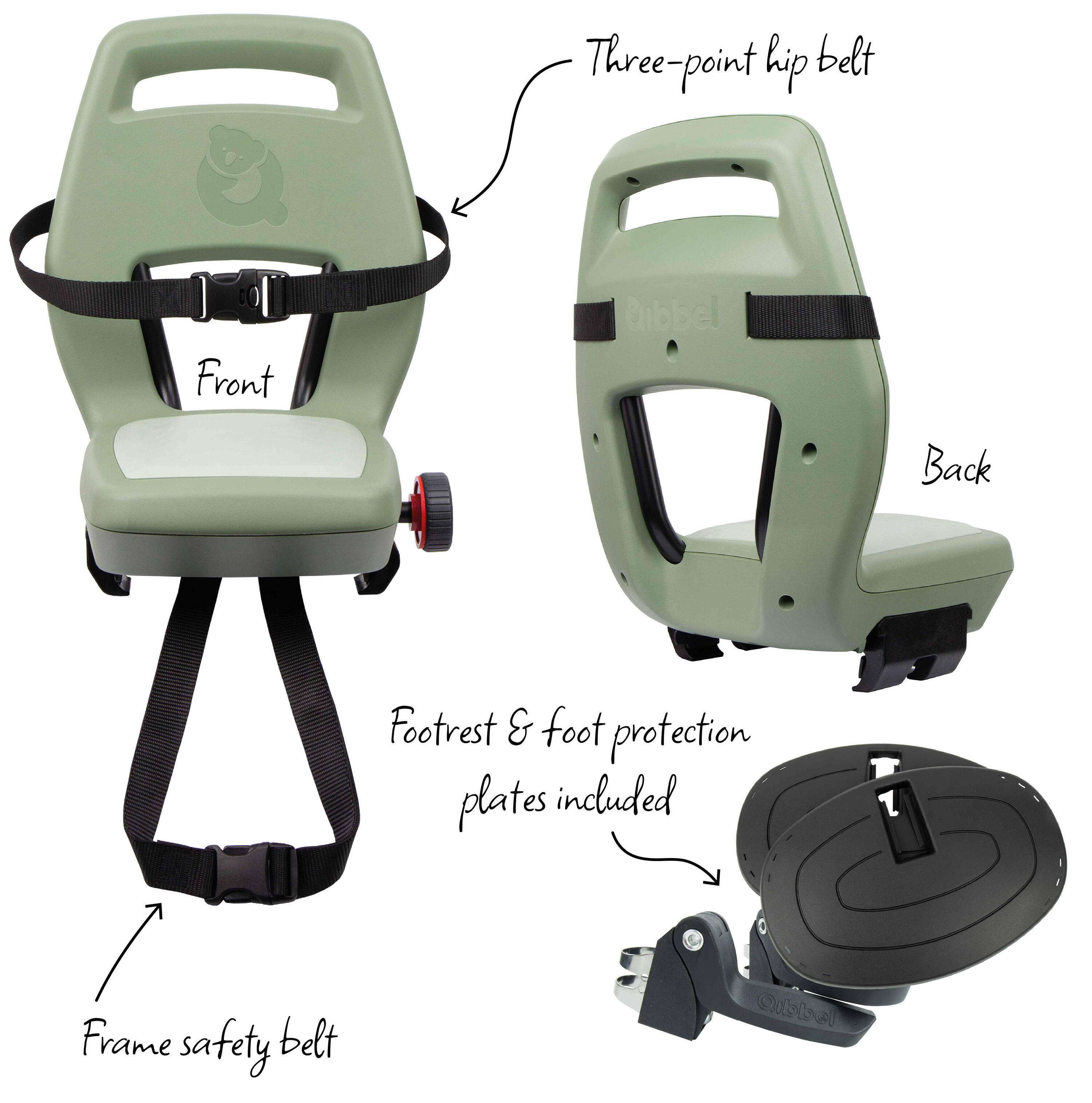 Qibbel Junior 6+ siège enfant arrière 22–35 kg vert 2/5