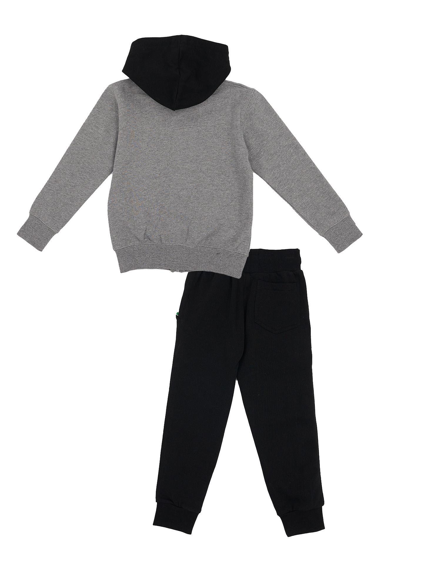 Kindertrainingspak met capuchon, volledige ritssluiting en groot Basic-logo 2/7
