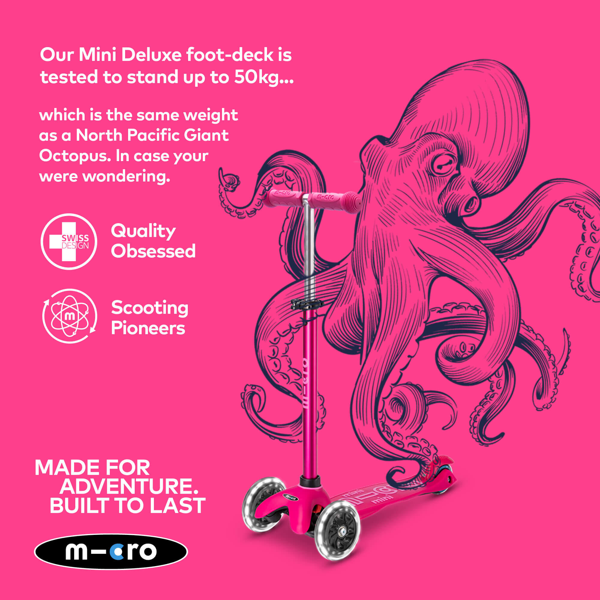 Patinete Infantil Mini Micro 4en1 Deluxe LED Rosa 7/7