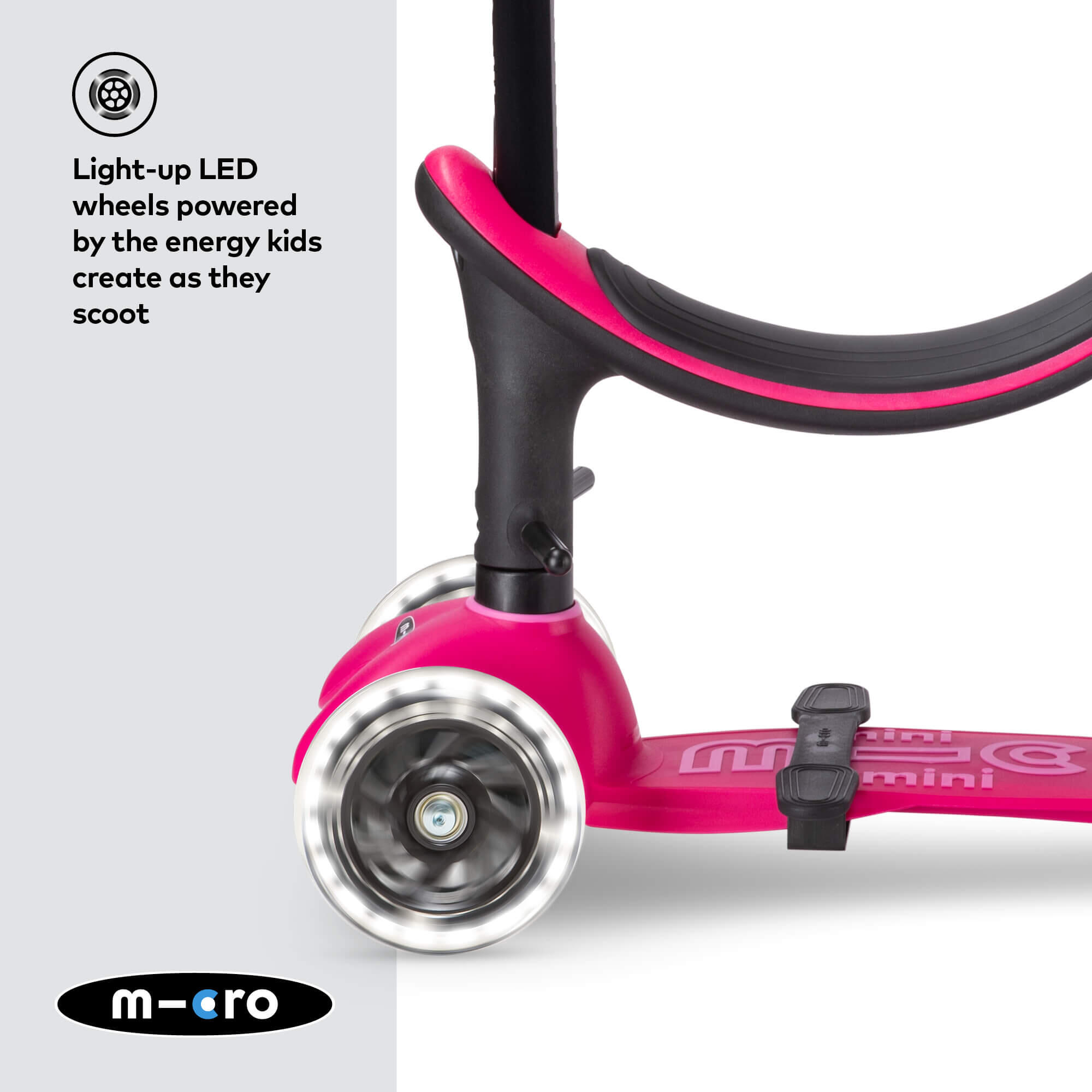 Patinete Infantil Mini Micro 4en1 Deluxe LED Rosa 4/7