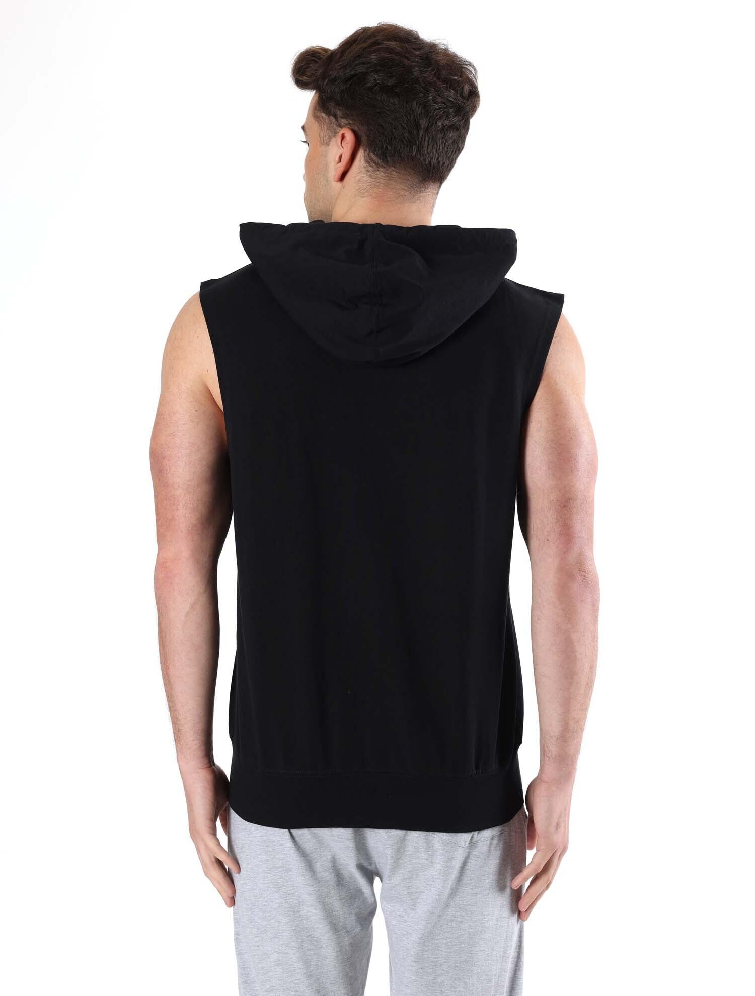 Leone Basic Sweat à capuche zippé sans manches pour homme 3/5