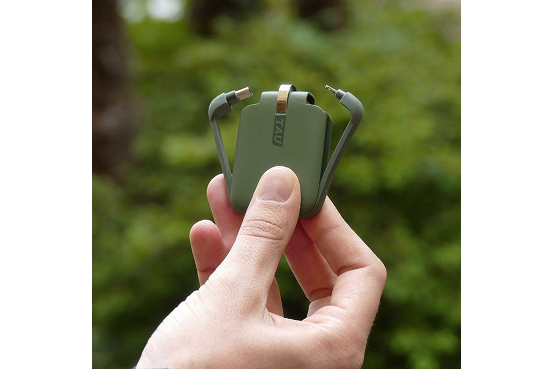 Porta-chaves TAU mini (1400 mAh) com cabo integrado - Porta-chaves 3 em 1 - 6/7